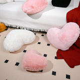 Hartkussen, roze hartvormig kussen, knuffelkussen, liefdes sierkussen, esthetisch, pluche kussen voor woonkamer, bank, kind, slaapkamer, bed, cadeau 26 x 36 cm
