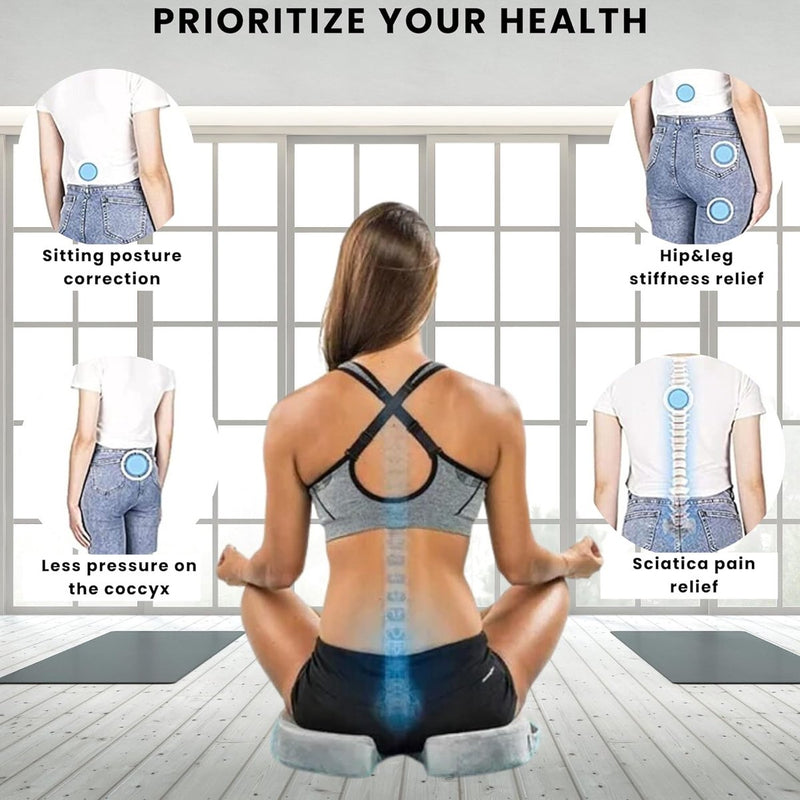 Benazcap zitkussen voor bureaustoel en rolstoel, ergonomische rugsteunzitting, verlicht pijn en verhoogt het comfort, thermische reactie, wasbare mesh-hoes.