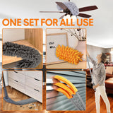 Reiniging Feather Duster met 30-100" Verlengpaal Plafondventilator Microfiber Duster Intrekbare opening Lange stofdoek voor hoge plafonds Spinnenweb Blinde muur