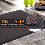 Deurmat voor voordeur, binnen en buiten, deurmat, voor entrees, schoonmaakmat, antraciet-zwart