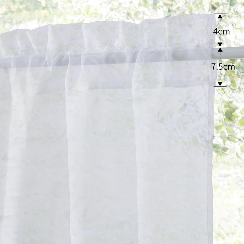 Netgordijnen moderne winkels gordijnen wit transparant raamgordijnen set van 2 W 60 x H 45 cm bistrogordijnen keuken korte gordijnen voor keuken/badkamer raamgordijnen caravan