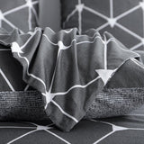 Beddengoed 135 x 200 cm, katoen, 4-delig, katoenen beddengoed 135 x 200 cm, 4-delig, met geometrisch patroon, dekbedovertrekset, 4-delig, katoen met ritssluiting