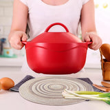 Geweven ronde placemats met 8, 38 cm placemats van katoen en 11 cm onderzetter, hittebestendige wasbare placemats voor keuken, eettafel (grijs)