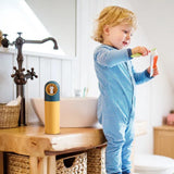 Tandenborsteletui voor kinderen, 2 stuks, reisetui, draagbare karikatuur tandenborstelhoes, tandenborstelbeker voor jongens en meisjes, thuis, school, wandelen, kamperen (geel + wit)