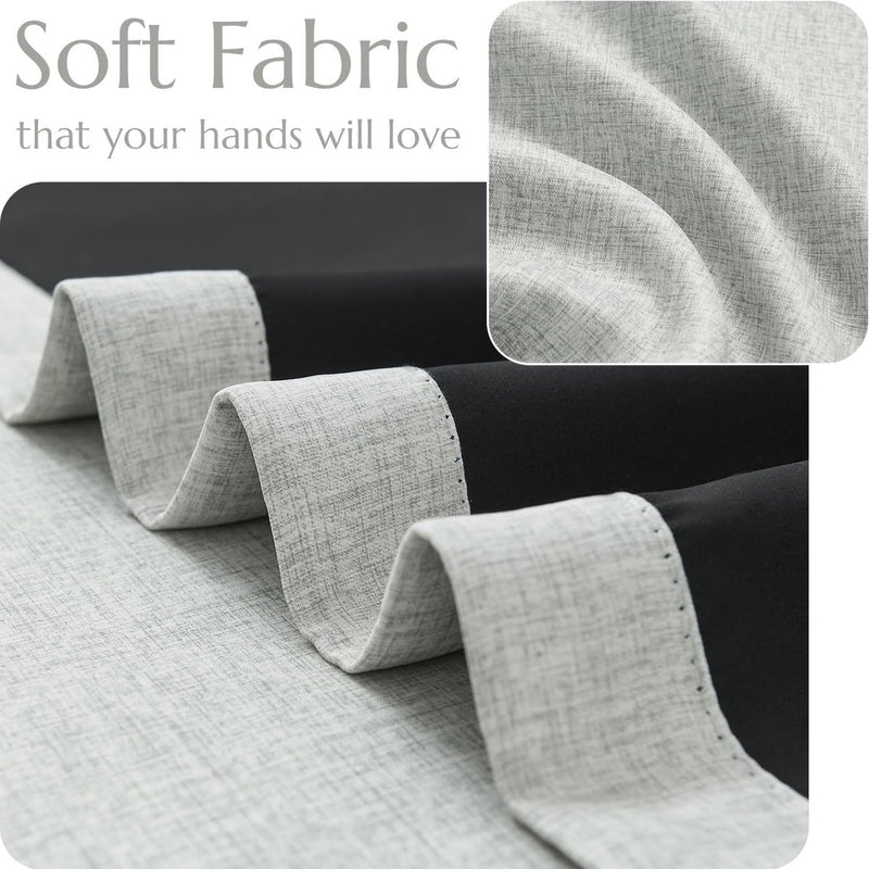 100% verduisteringsgordijnen, ondoorzichtig thermogordijn voor slaapkamer woonkamer, warmte-geïsoleerde volledig licht blokkerende gordijnen, back tab-raambehandelingen, grijs, 210 x 130 cm (h