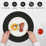 Placemats rond zwart 8 stuks wasbaar 34 cm tafel placemats hittebestendige placemats voor keukendiner