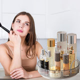 Roterende make-up organizer voor kaptafel, roterende cosmetische opslag (1 laag, rookgrijs)