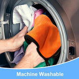 Microvezeldoeken voor de auto, 6 stuks, 400 g/m², multifunctionele pluisvrije handdoek, autoreinigingsdoek, microvezeldoek voor auto, huishouden, keuken, raam, oranje, grijs, 60 x 40 cm
