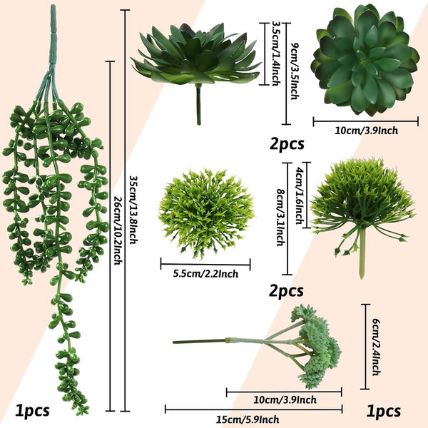 20 stuks vetplanten, kunstplanten, kleurrijke vetplanten, voor decoratie, woonkamer, kantoor, decoratie (zonder potten)