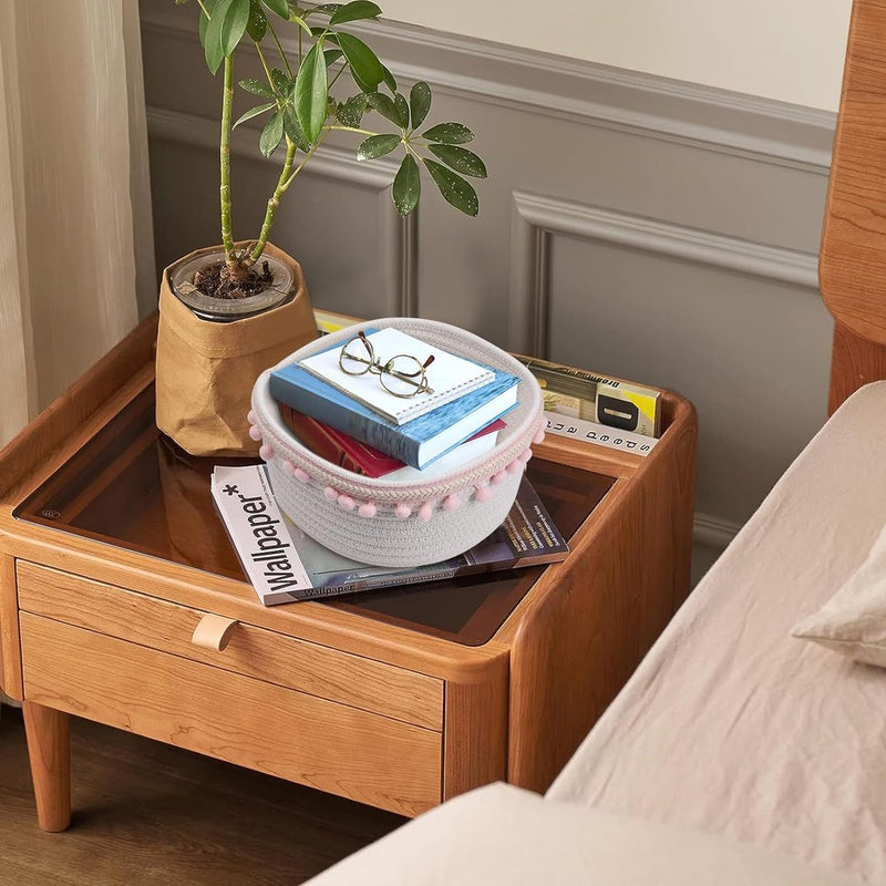 Set van 4 opbergmanden, opbergmanden, gevlochten katoenen touw, katoenen touw voor kinderen, gevlochten stapelbare decoratieve mand voor kinderkamer, woonkamer, badkamer (geschenkverpakking, ster