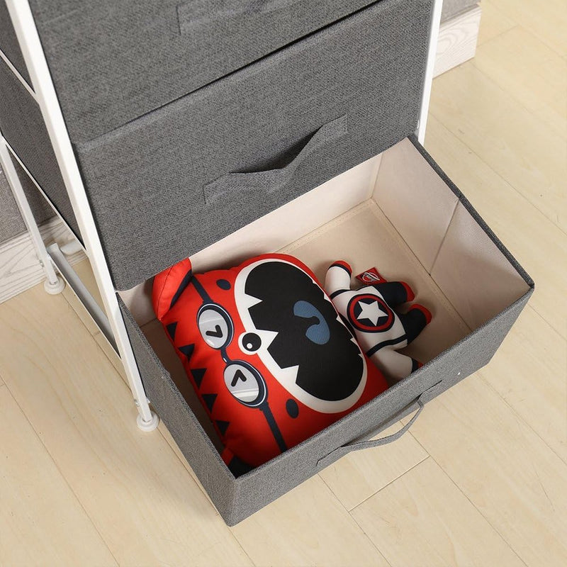 ladekast met 4 laden, organisatorisch meubilair, textiel opbergkast voor slaapkamer, woonkamer of - kleine ladekast met beige, 45 x 30 x 94 cm, 45 x 30 x 94 cm