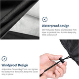 Beschermhoes voor tuinstoelen, 64 x 64 x 120 cm, afdekking voor stapelstoelen, 6 tot 10 stuks, weerbestendig, waterdicht, sneeuwbestendig, stofdicht, tuinstoelafdekking voor stoel,