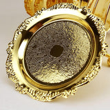 6 stuks gouden koffie, dranken, theekoponderzetters, dessertdisplayplaten, met zinklegering, roestvrijstalen standaard (diameter 10 cm, 6 stuks, goud)