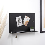 Magneetbord met magneten, sleutelorganizer, telefoonrek met houder voor kabel, 49 x 30 cm, kleur zwart