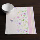 Placemats van 100% katoen, set van 4, 33 cm x 48 cm, decoratieve, wasbare paasplacemats voor diners, bruiloften, magnolia-ochtend - lente/zomer
