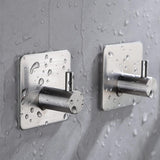 4 stuks zelfklevende haken, extra sterk, zelfklevend, zilver, roestvrij staal, SUS304 waterdicht, multifunctionele handdoekhaken, zonder boren, met 3M kleefpads, voor badkamer en keuken