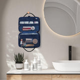 Toilettas voor mannen en vrouwen, hangende toilettas, waterdichte make-uptas voor op reis, BT03-marineblauw