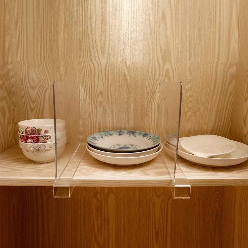 Set van 8 acryl plankverdelers voor kasten, transparante plankverdelers, kasten, plankopslag en organisatie, geen boren, houten plankverdelers