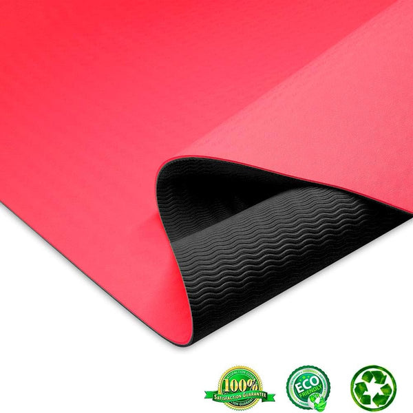 yoga- en fitnessmat, thermoplastische elastomeer, antislip, milieuvriendelijk, hypoallergeen en huidvriendelijk, SGS-gecontroleerd, ideaal voor yoga, pilates en fitness, met tas en draagband, 183 x 61 x 0,8 cm