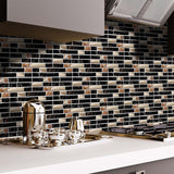 Tegelstickers mozaïek wandtegels muursticker zelfklevende decoratieve tegelstickers voor keuken badkamer, peel en stick 27 stuks (10 x 20 cm)