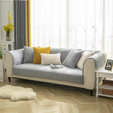 Bankhoes hoekbank waterdichte L-vorm 1/2/3/4-zits, bankbeschermer, bankbeschermer antislip, lichtgrijs 90 x 180 cm