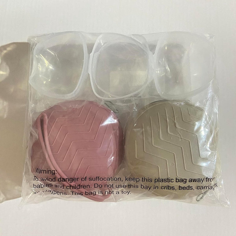 4 stuks fopspeenbox, BPA-vrij, 2 siliconen babyfopspeenzakjes, 2 transparante fopspeen, draagbare stofbestendige fopspeenbox voor onderweg, voor luierrugzak