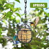 4 stuks voederdispensers, vogelvoederstation, wildvogelvoederdispenser, metalen vlechtwerk, voederdispenser voor wilde vogels, voederdispenser voor tuin, buiten, wilde vogels, mussen, roodborstjes