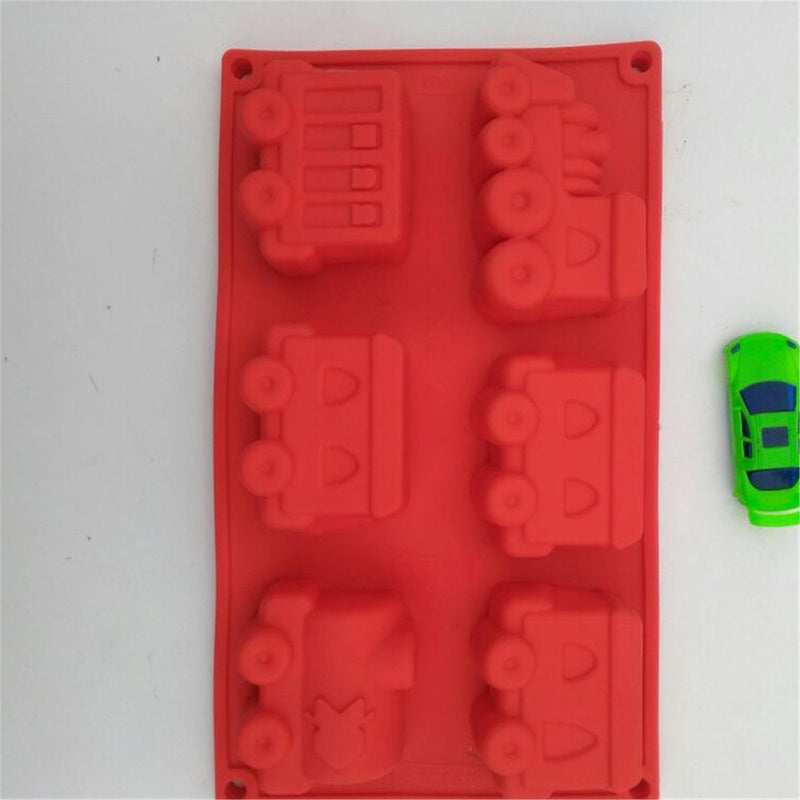 Set van 2 premium siliconen bakvormen/muffinvormen voor muffins, cupcakes, cakes, puddingen, ijsblokjes en gelei - treinauto-bakvorm voor indrukwekkende creaties, hoogwaardige siliconen cakevorm