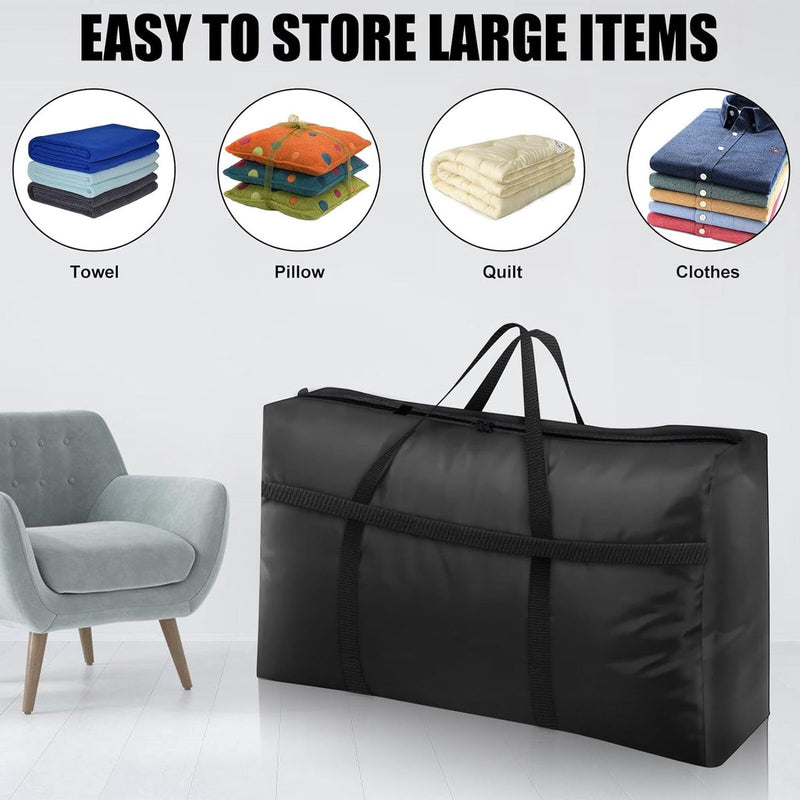 600D Oxford extra grote opbergtas, opbergdoos, organizer, opbergzak, reistas, draagtas, campingtas, transporttas voor dekbedden, kussens, kleding