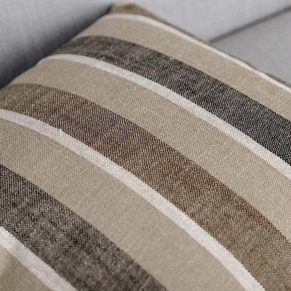 Set van 2 gestreepte kussenhoezen, kussenhoes, linnenlook, bankkussen, decoratieve kussenhoes, sierkussen, decoratieve bankkussenhoes voor bank, kantoor, bank, slaapkamer, woonkamer, 40 x 40 cm, koffie