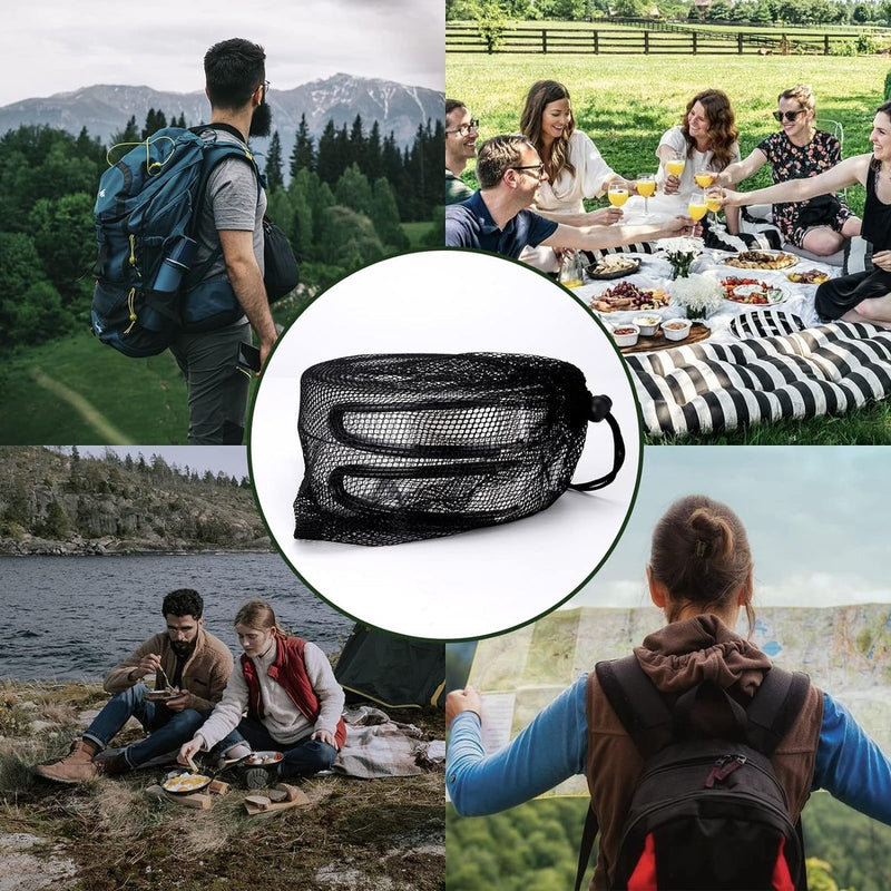 Camping Topf Edelstahl, Faltbar und Stapelbar Outdoor Kochgeschir, Camping Kochgeschirr für Camping Wandern Picknick