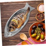 Dienblad 1 stuk vis sushi pizza glas metaal visplaat ovale serveervis serveerschaal gestoomde visschotel feestplaat