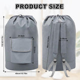 Waszak, opvouwbare waszak voor op reis, 80 liter, vuile was, met 2 gevoerde schouderbanden, camping, waszak met koordsluiting, groot voor op reis