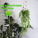 2 stuks kunsthangplanten, bloemen, meerkleurig, kunstbloemen aan de muur, kunsthangplanten, hangbloemen, klimop voor binnen en buiten, balkon, bruiloft, tuin, wanddecoratie