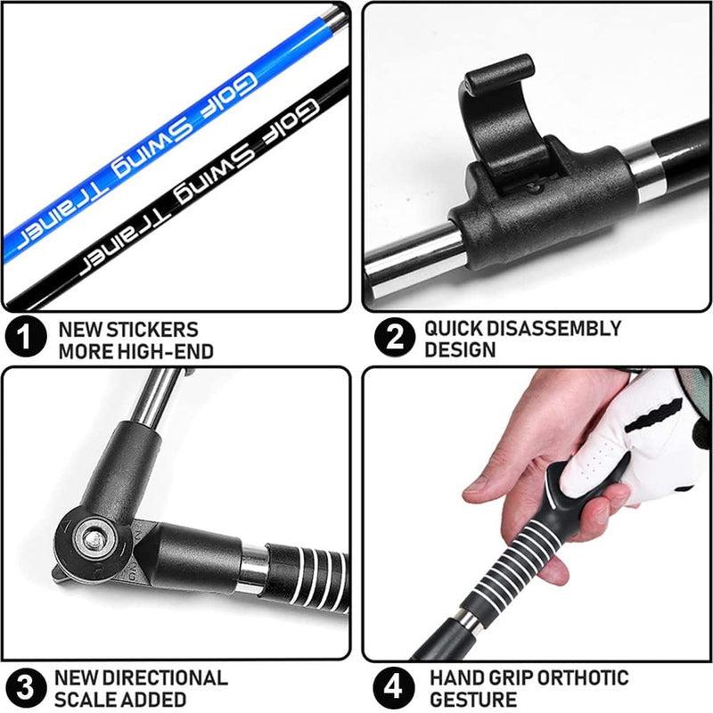 Golfswing, trainingshulp, instelbare vliegcorrector, golfswingcorrector, golfswing, trainingshulp, onderarmrotatie, ergonomische handgreep, golftrainingshulp