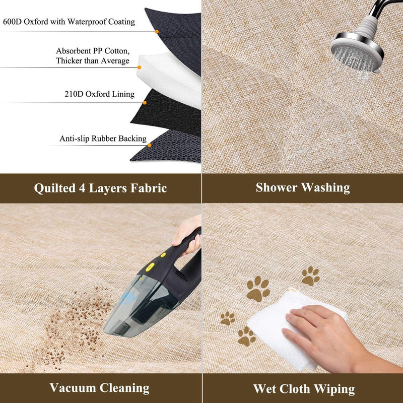 Achterbankhoes voor honden, mesh-kijkvenster met extra riemen en gespen, waterdichte en antislip hondenhangmat voor de achterbank voor de meeste auto's, heide kaki, S