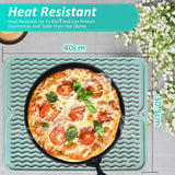 Afdruipmat, afdruipmat, servies, 40 x 30 cm, afdruipmat voor servies, gootsteen, lekbak, droogmat, bestek, hittebestendige antislip vaatmat, groen