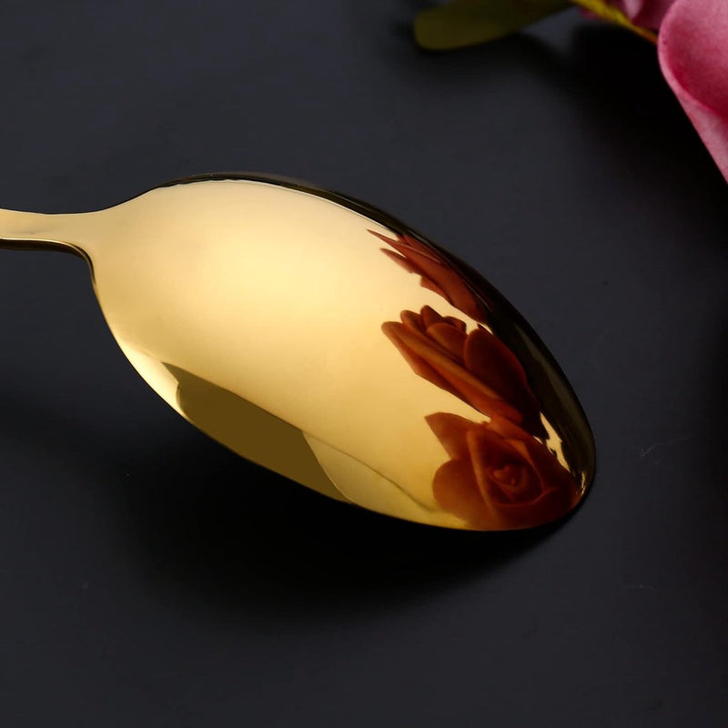 24-delig servies voor 6 personen, roestvrijstalen bestekset, spiegel, keukenbestek met mes, vork, lepel, koffielepel, vaatwasmachinebestendig