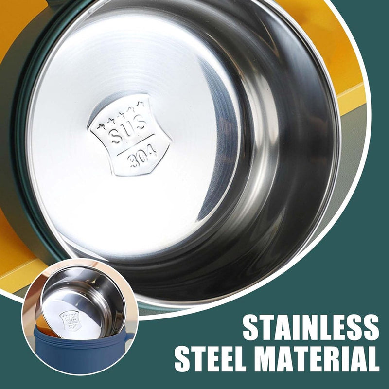 Ramen Bowl Set, roestvrijstalen Ramen Bowl, Japanse soepkom, 1200 ml Ramen Bowl met deksel, traditioneel Japans servies (poederblauw)