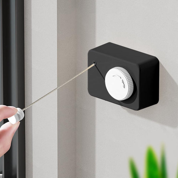 Uittrekbare waslijn, 4,2 m, uittrekbare muur, vast, onzichtbare waslijn, intrekbaar voor balkon, binnen, tuin, draagvermogen 20 kg (wit)