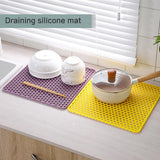 34,5 x 34,5 cm, siliconen gootsteeninzet, inklapbaar, antislip spoelbakmat, spoelbakmat met reinigingsborstel (34,5 x 34,5 cm, paars))