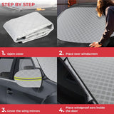 Autoruithoes Winter - Magnetische voorruithoes Groot - Opvouwbaar, extra dik en waterdicht - voor vorst, ijs, sneeuw, zon - 153 x 127 cm