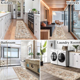 Tapijtloper voor gang, antislip, wasbaar, 60 x 180 cm, keukentapijt, gang, tapijt, hal, loper, lang, vintage tapijt, voor woonkamer, keuken, slaapkamer