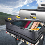 Dakkoffer, opvouwbare dakkoffer, 15 kubieke voet waterdichte auto-opbergdoos voor met of zonder bagagedrager, reis- en bagagevervoer, auto's, bestelwagens, SUV's, zwart