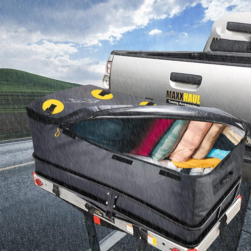 Dakkoffer, opvouwbare dakkoffer, 15 kubieke voet waterdichte auto-opbergdoos voor met of zonder bagagedrager, reis- en bagagevervoer, auto's, bestelwagens, SUV's, zwart