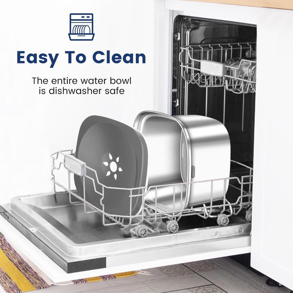 Waterbak Hond Zonder Kwijlen Roestvrij Staal 3L Drinkbak Hond Anti Schlabber Waterbak voor Honden Hondenbak Lekvrij