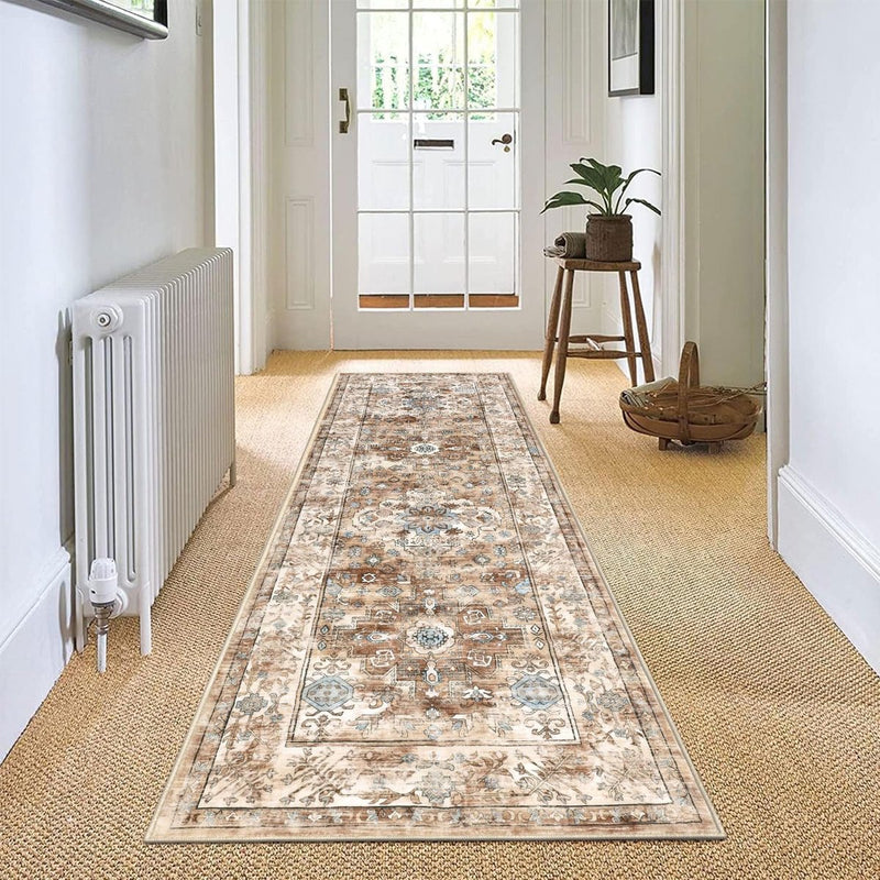 Tapijtloper voor gang, antislip, wasbaar, 60 x 180 cm, keukentapijt, gang, tapijt, hal, loper, lang, vintage tapijt, voor woonkamer, keuken, slaapkamer
