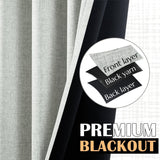 100% verduisteringsgordijnen, ondoorzichtig thermogordijn voor slaapkamer woonkamer, warmte-geïsoleerde volledig licht blokkerende gordijnen, back tab-raambehandelingen, grijs, 210 x 130 cm (h