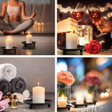 8 stuks metalen kaarsenplaat, 2 maten, rond, retro kaarsenonderzetters voor tafeldecoratie, kaarsenhouder, wierookkegels, gebed, bruiloft, spa, familie, feest, festival, banket (zwart, goud)