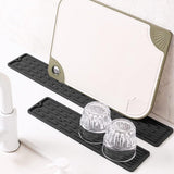 Siliconen droogkussen, 2 stuks, siliconen sponsframe, keukenaanrecht, tidaling apparaat, siliconen afvoerkussens zijn geschikt voor sponskwast voor sponskwast (zwart)